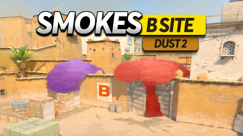 Thumbnail for video with smokes for B site on de_dust2