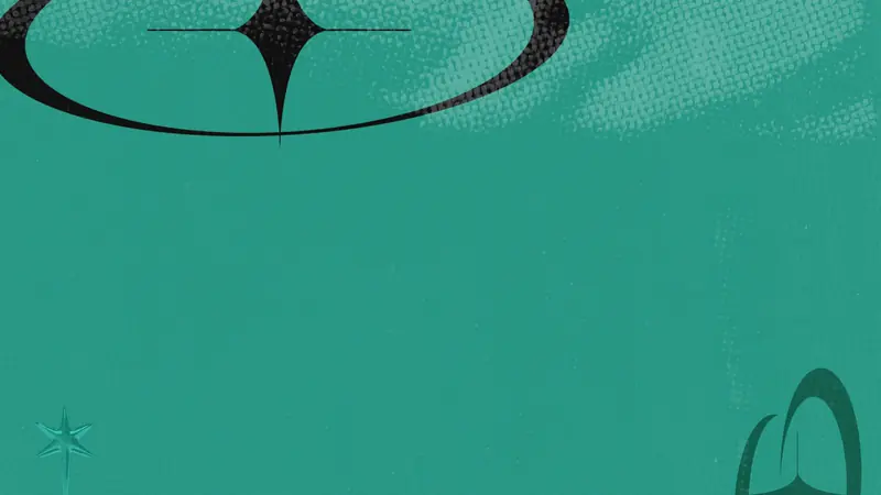The stream's plain teal background with a few black curved shapes along its top edge, the colour behind the webcam frame.